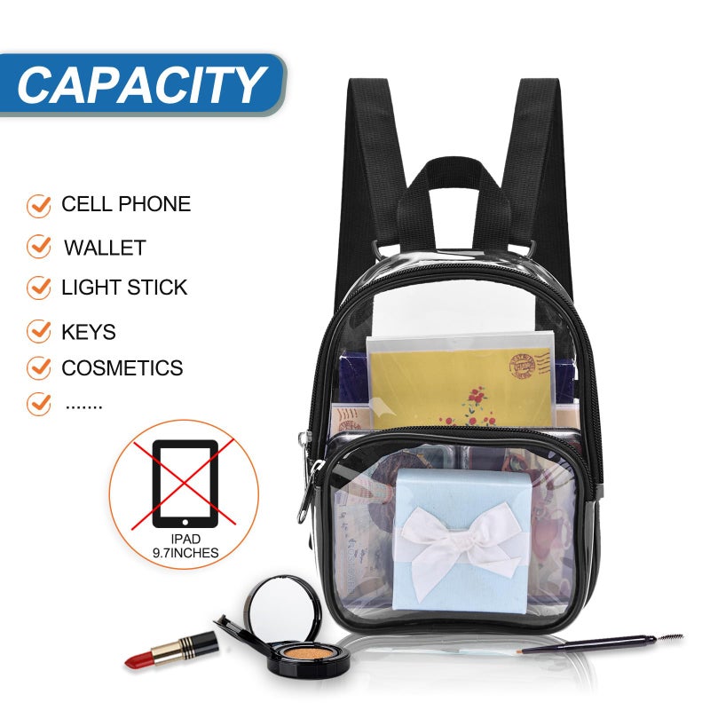 USPECLARE Clear Mini Backpack Stadium Approved for Little Boys & Girls, Transparent Backpack for Concert, Festival, Sport Events - Image 4
